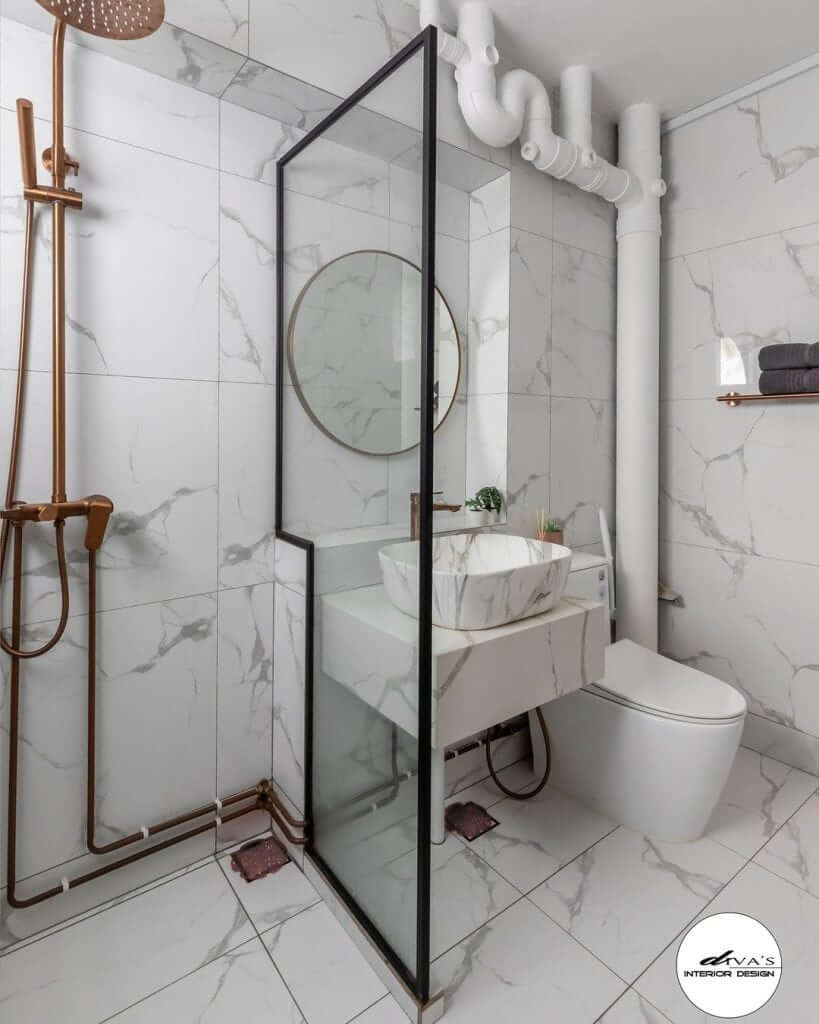 17 Small Bathroom Ideas With White Marble For A Polished And Stylish ...